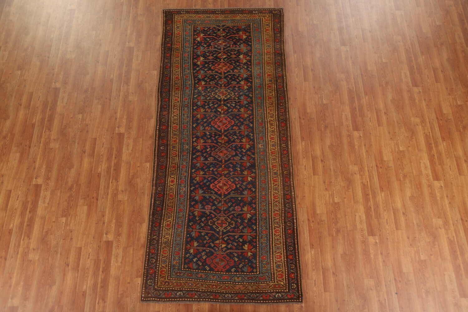 Pre-1900 Antique Vegetable Dye Heriz Bakhshayesh Persian Rug 4x10