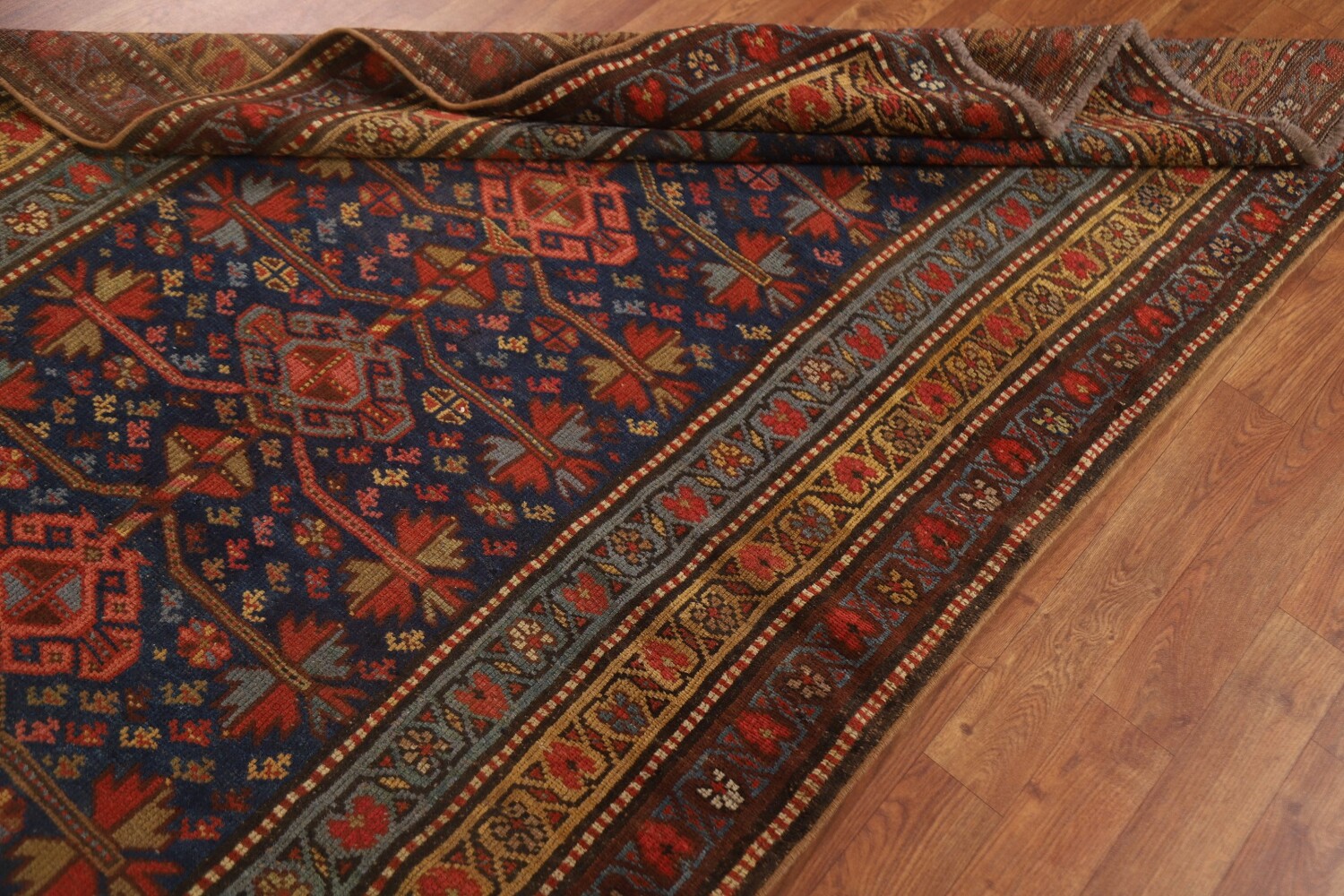 Pre-1900 Antique Vegetable Dye Heriz Bakhshayesh Persian Rug 4x10