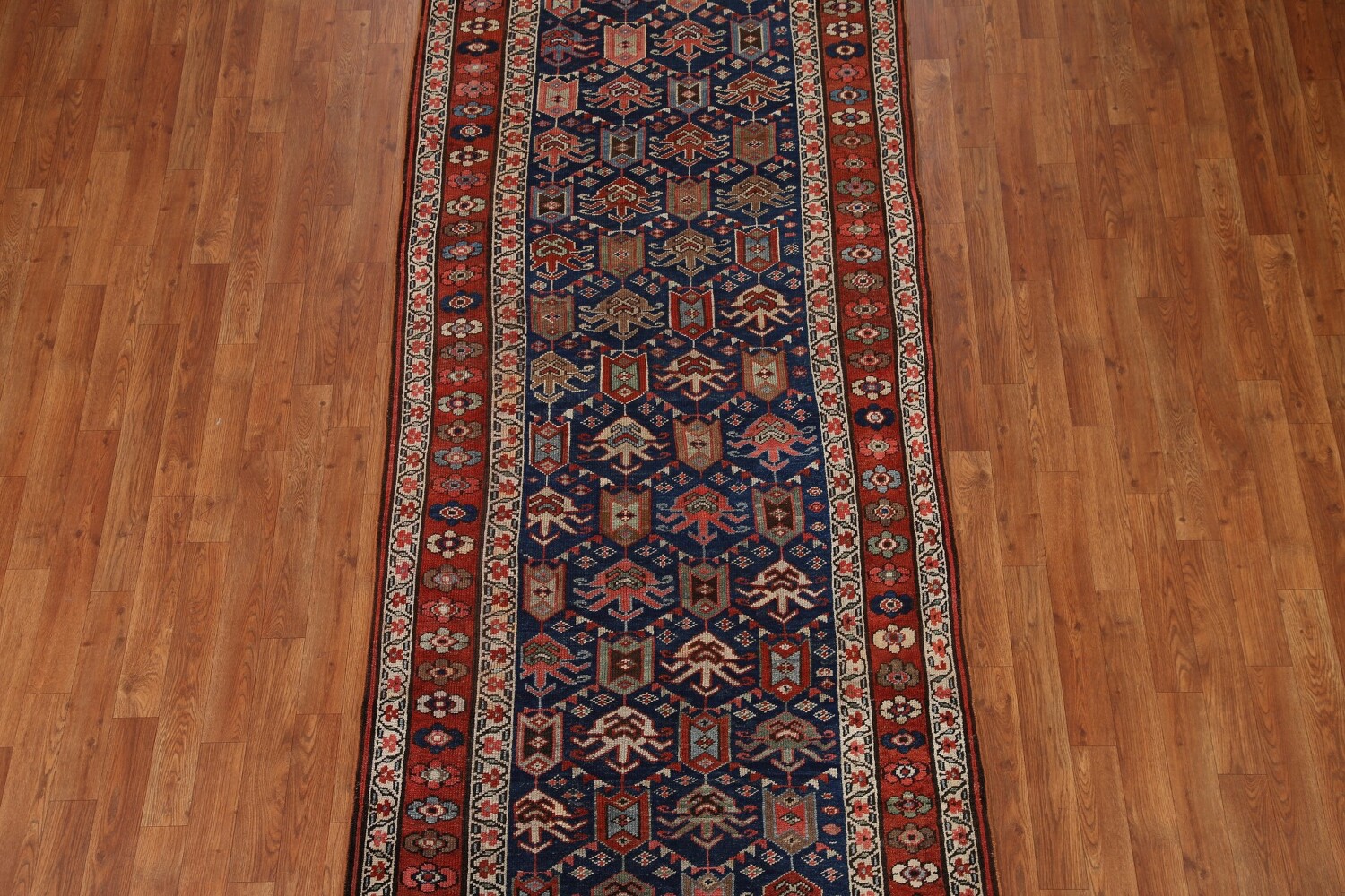 Pre-1900 Antique Kazak Oriental Runner Rug 4x9