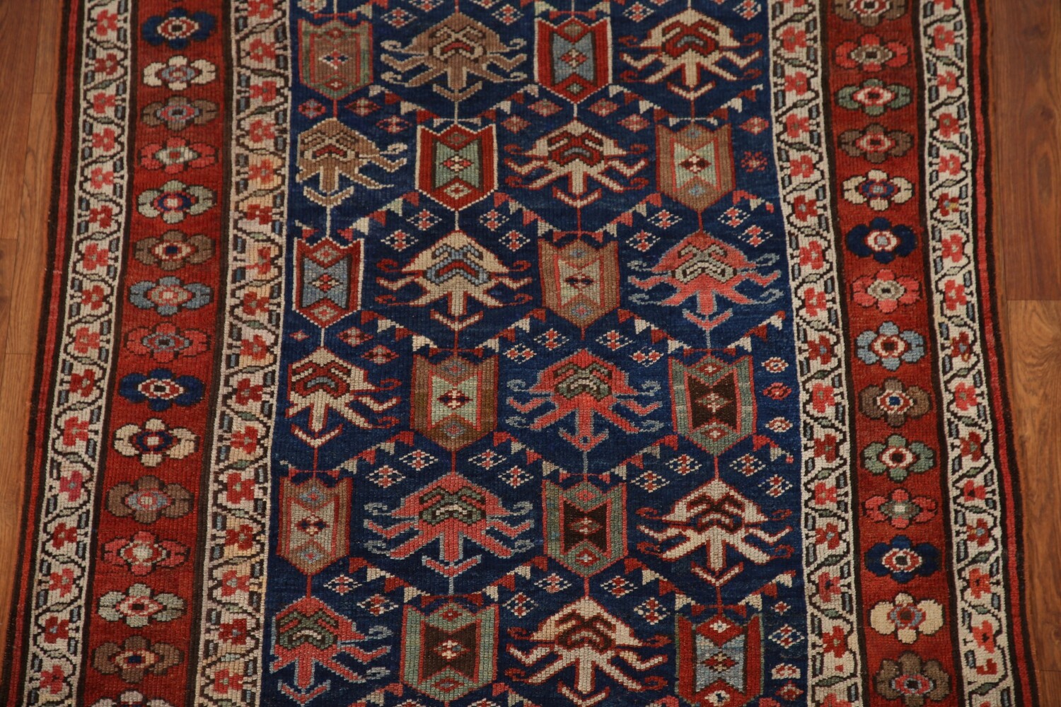 Pre-1900 Antique Kazak Oriental Runner Rug 4x9