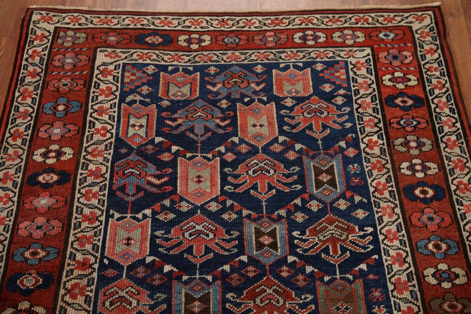Pre-1900 Antique Kazak Oriental Runner Rug 4x9