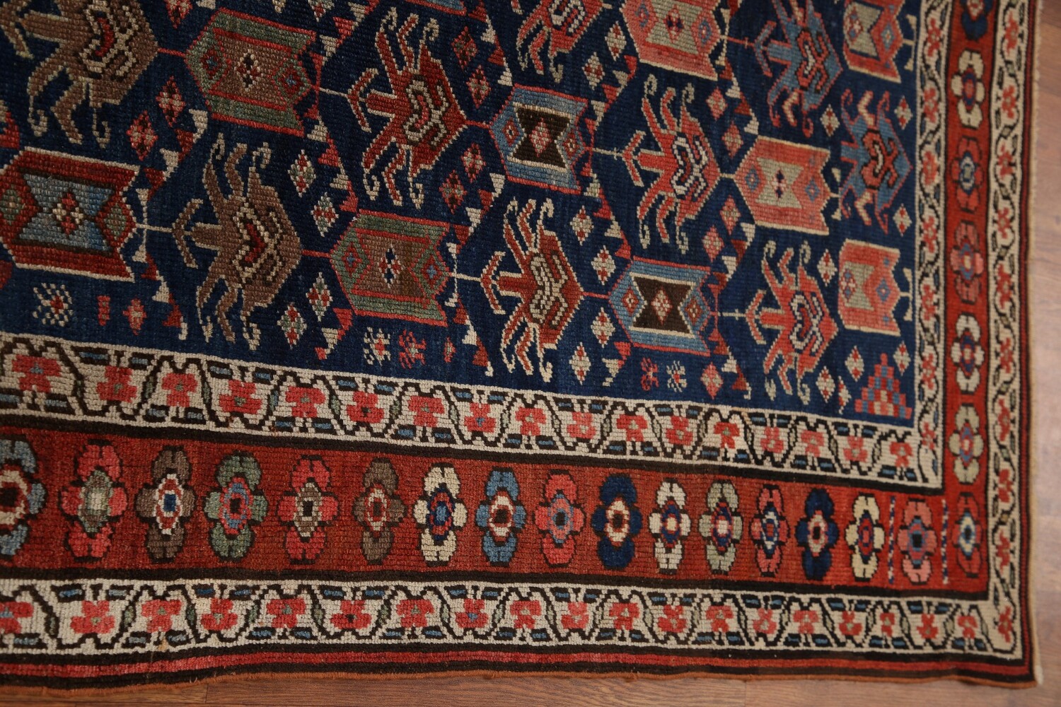 Pre-1900 Antique Kazak Oriental Runner Rug 4x9