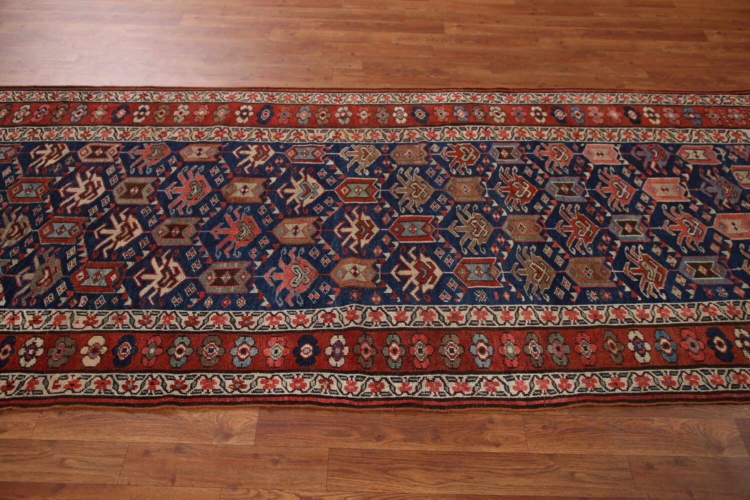 Pre-1900 Antique Kazak Oriental Runner Rug 4x9