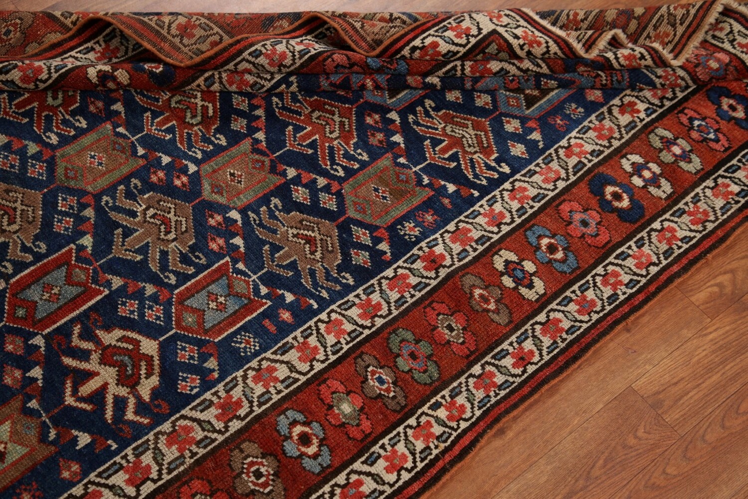 Pre-1900 Antique Kazak Oriental Runner Rug 4x9