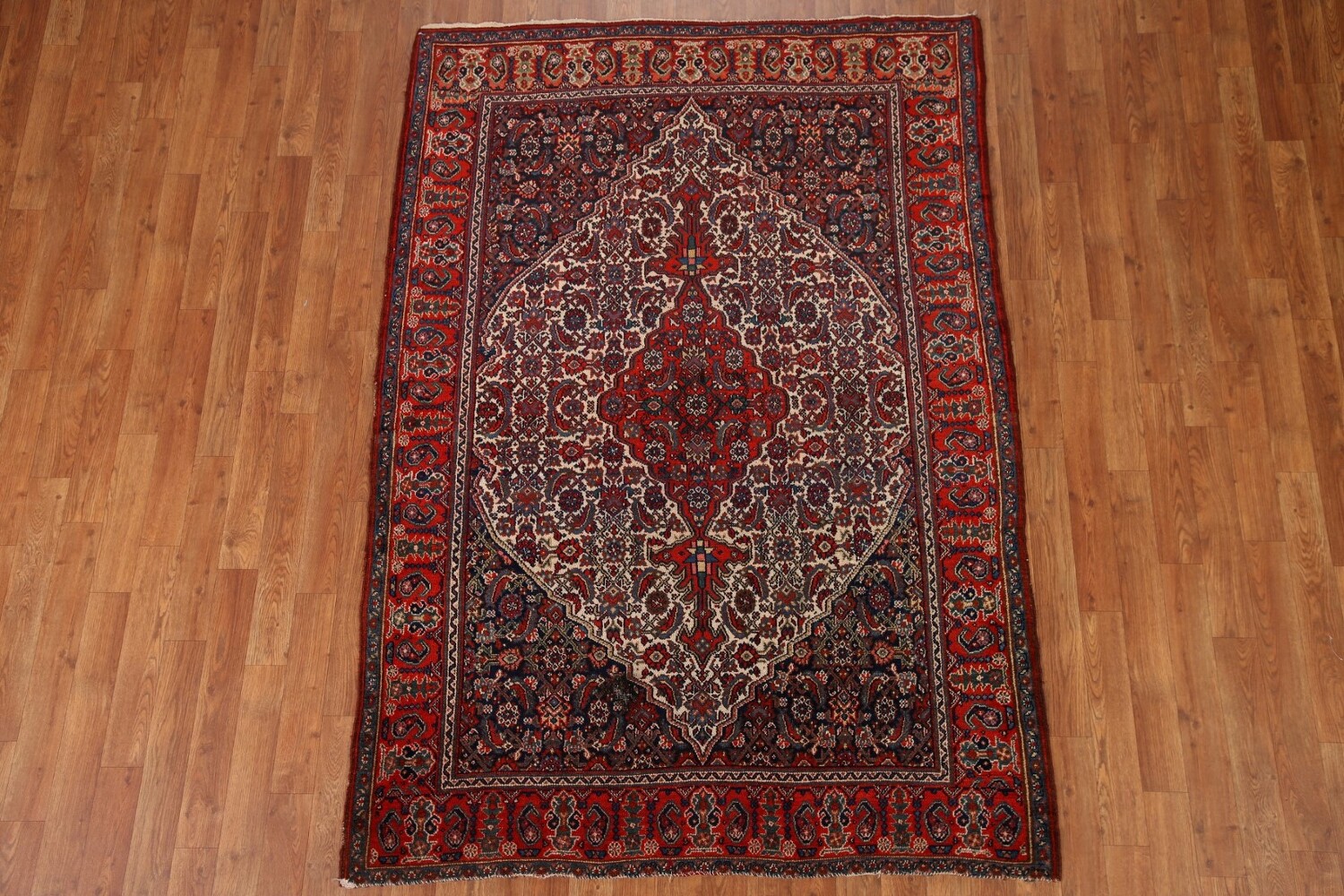 100% Vegetable Dye Antique Bibikabad Persian Area Rug 5x7