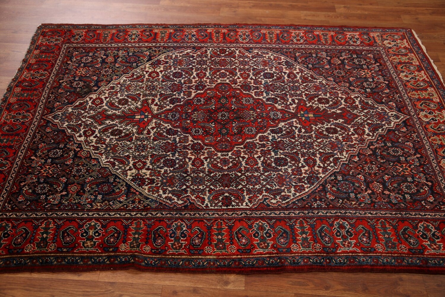 100% Vegetable Dye Antique Bibikabad Persian Area Rug 5x7