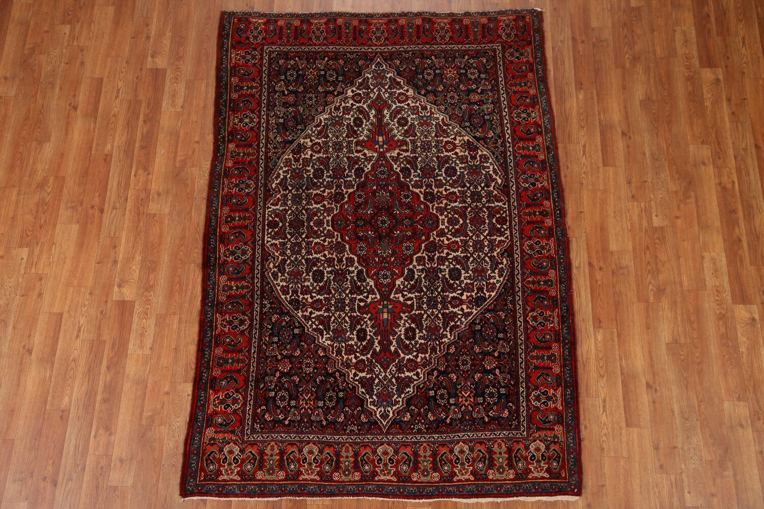100% Vegetable Dye Antique Bibikabad Persian Area Rug 5x7