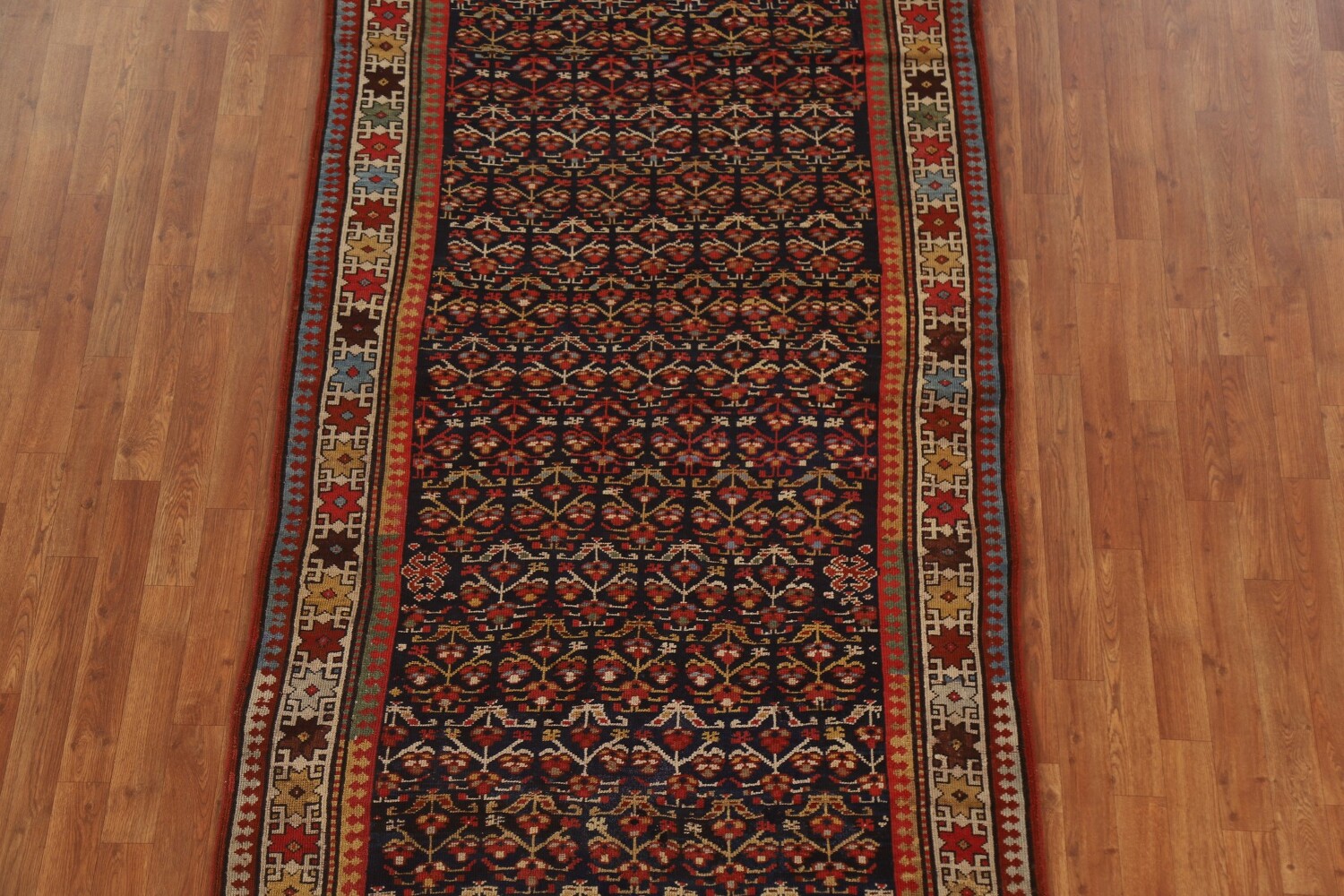 Pre-1900 Antique Vegetable Dye Kazak Oriental Rug 4x9