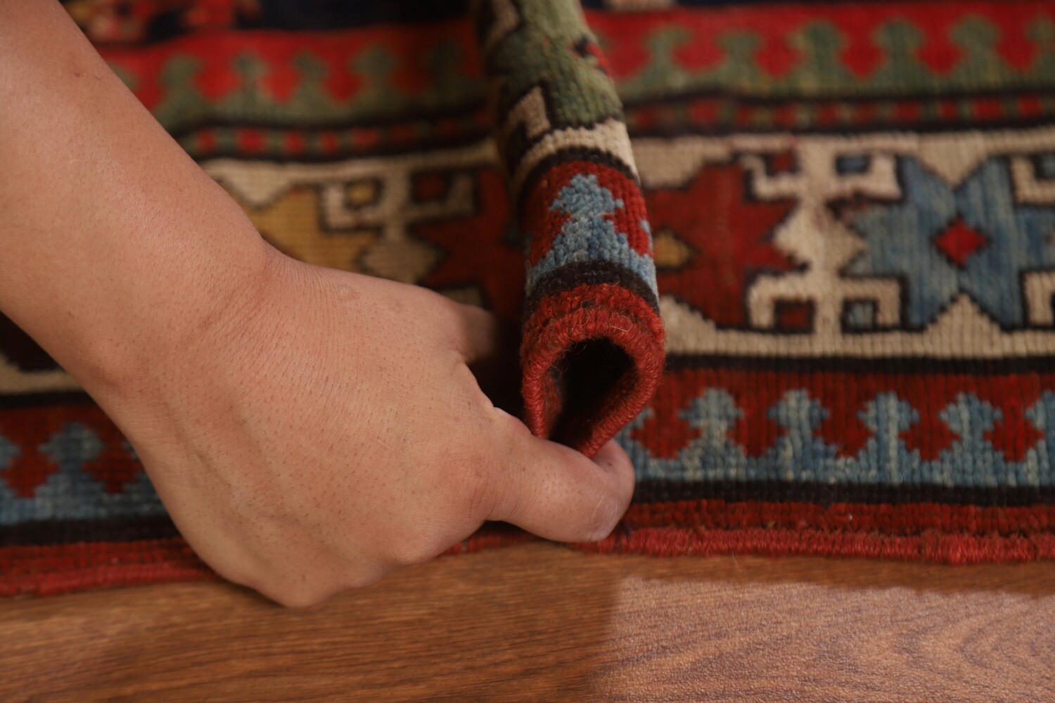 Pre-1900 Antique Vegetable Dye Kazak Oriental Rug 4x9