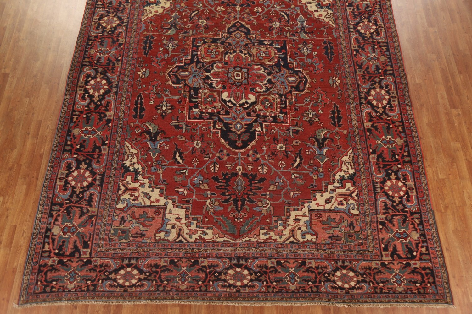 Pre-1900 Antique Vegetable Dye Heriz Serapi Persian Rug 11x13