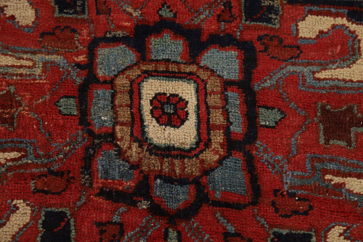 Pre-1900 Antique Vegetable Dye Heriz Serapi Persian Rug 11x13