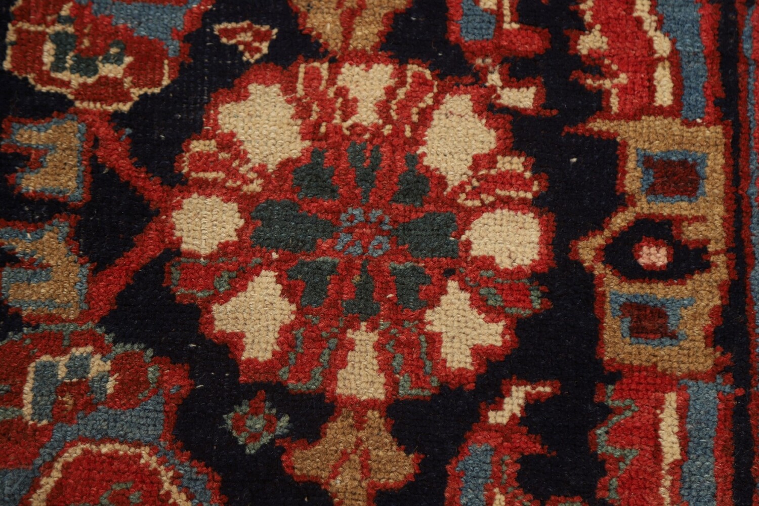 Pre-1900 Antique Vegetable Dye Heriz Serapi Persian Rug 11x13