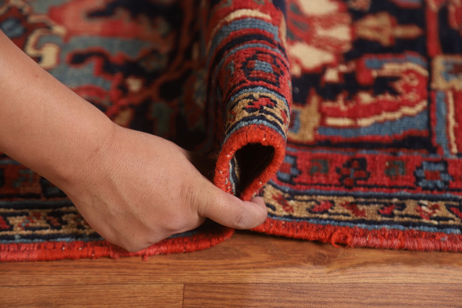 Pre-1900 Antique Vegetable Dye Heriz Serapi Persian Rug 11x13
