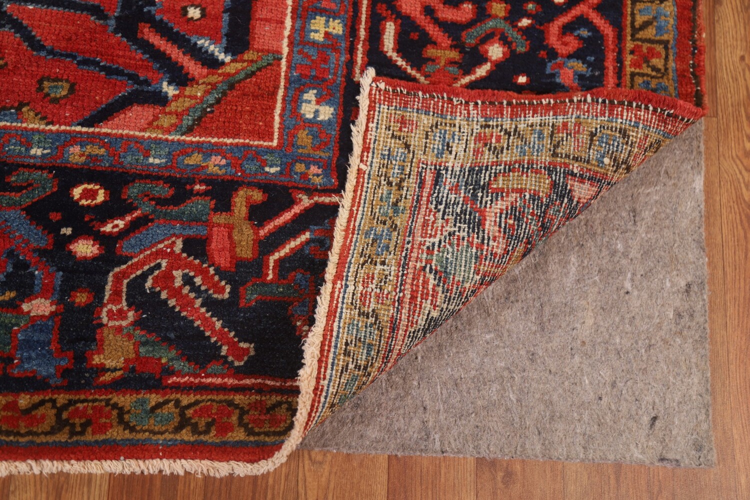 Pre-1900 Antique Vegetable Dye Heriz Serapi Persian Rug 9x14