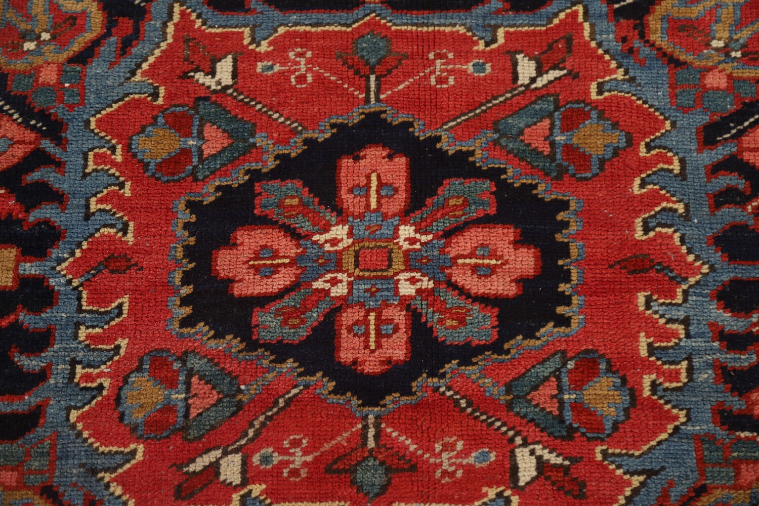 Pre-1900 Antique Vegetable Dye Heriz Serapi Persian Rug 9x14