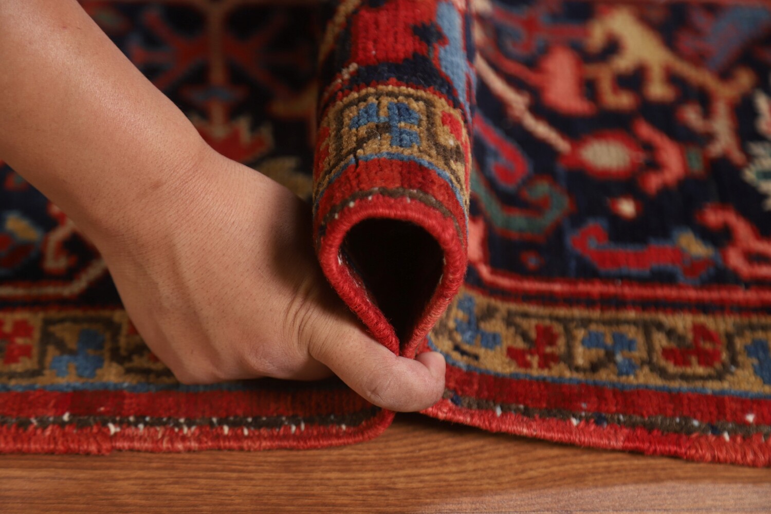 Pre-1900 Antique Vegetable Dye Heriz Serapi Persian Rug 9x14