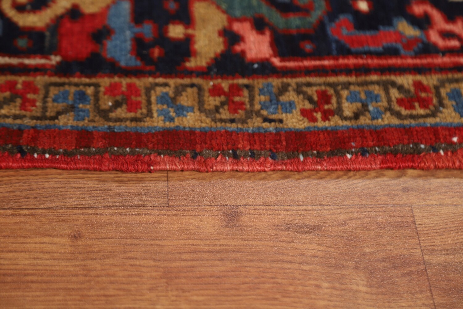 Pre-1900 Antique Vegetable Dye Heriz Serapi Persian Rug 9x14