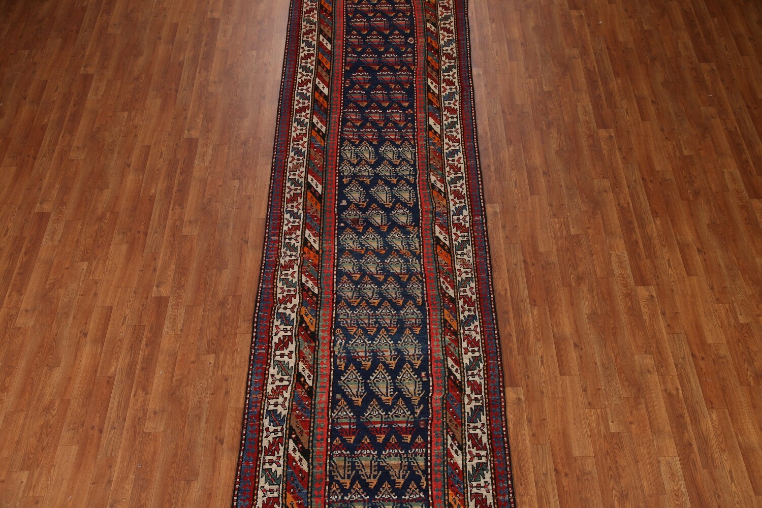 Pre-1900 Antique Vegetable Dye Kazak Oriental Rug 4x15