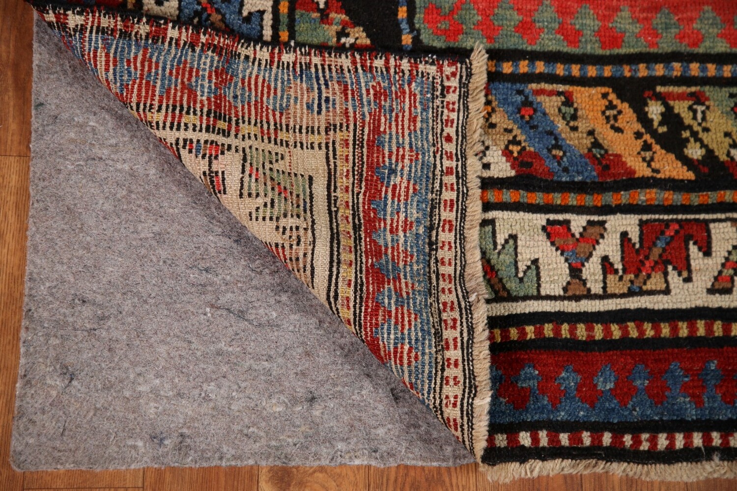 Pre-1900 Antique Vegetable Dye Kazak Oriental Rug 4x15