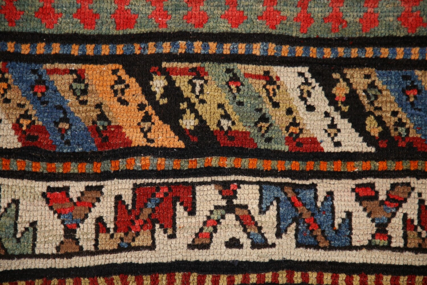 Pre-1900 Antique Vegetable Dye Kazak Oriental Rug 4x15