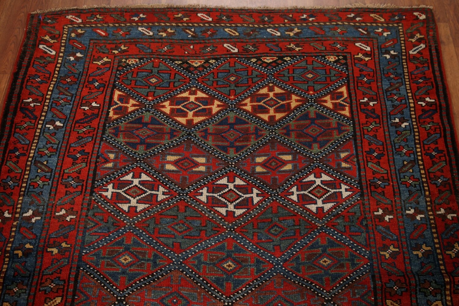 Pre-1900 Antique Vegetable Dye Kazak Oriental Rug 4x8