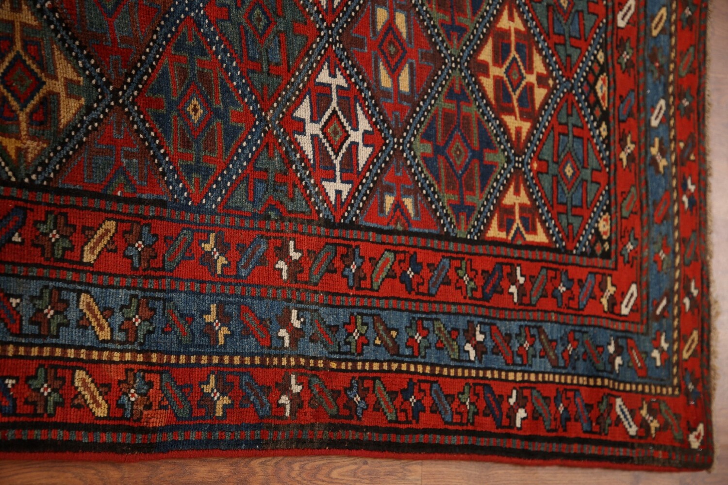 Pre-1900 Antique Vegetable Dye Kazak Oriental Rug 4x8