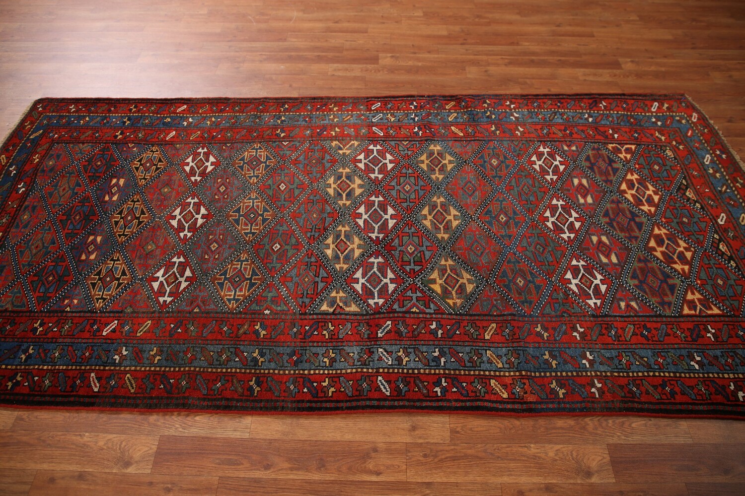 Pre-1900 Antique Vegetable Dye Kazak Oriental Rug 4x8