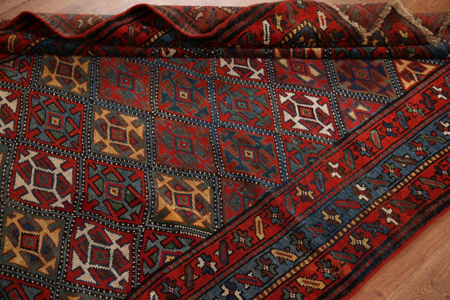Pre-1900 Antique Vegetable Dye Kazak Oriental Rug 4x8