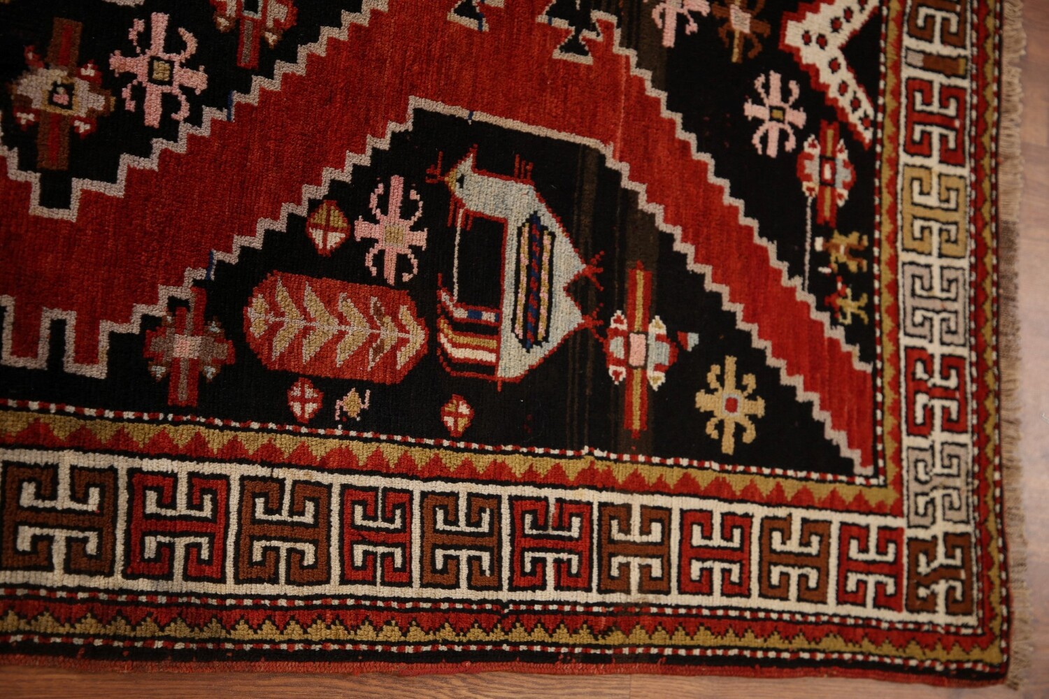 100% Vegetable Dye Antique Shirvan Oriental Area Rug 4x8