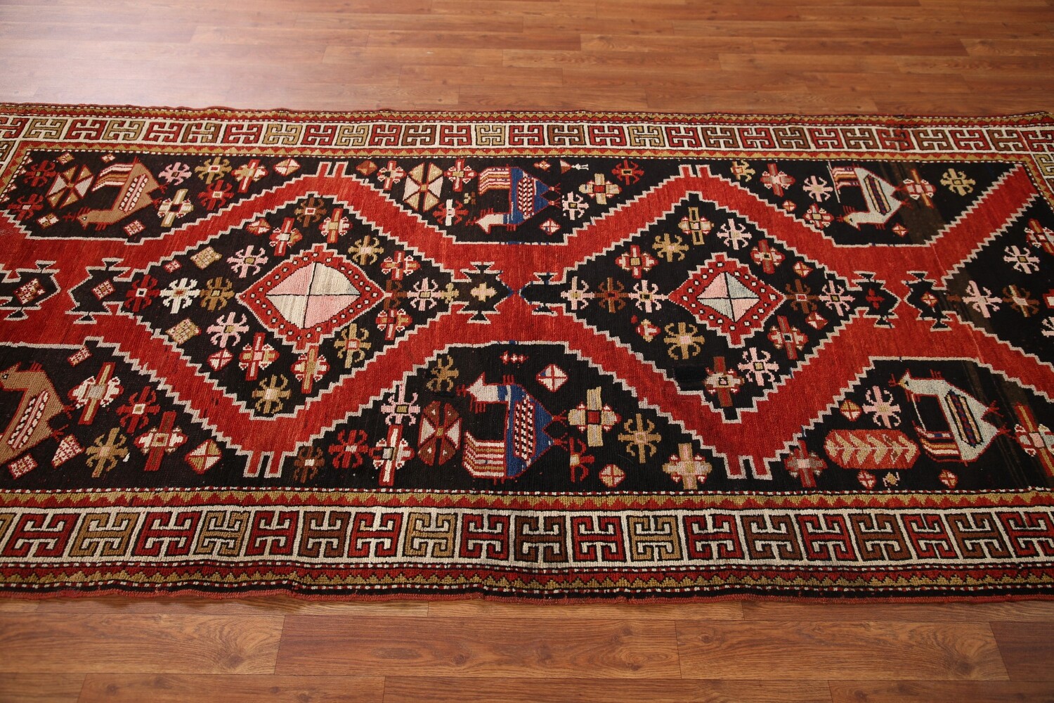 100% Vegetable Dye Antique Shirvan Oriental Area Rug 4x8