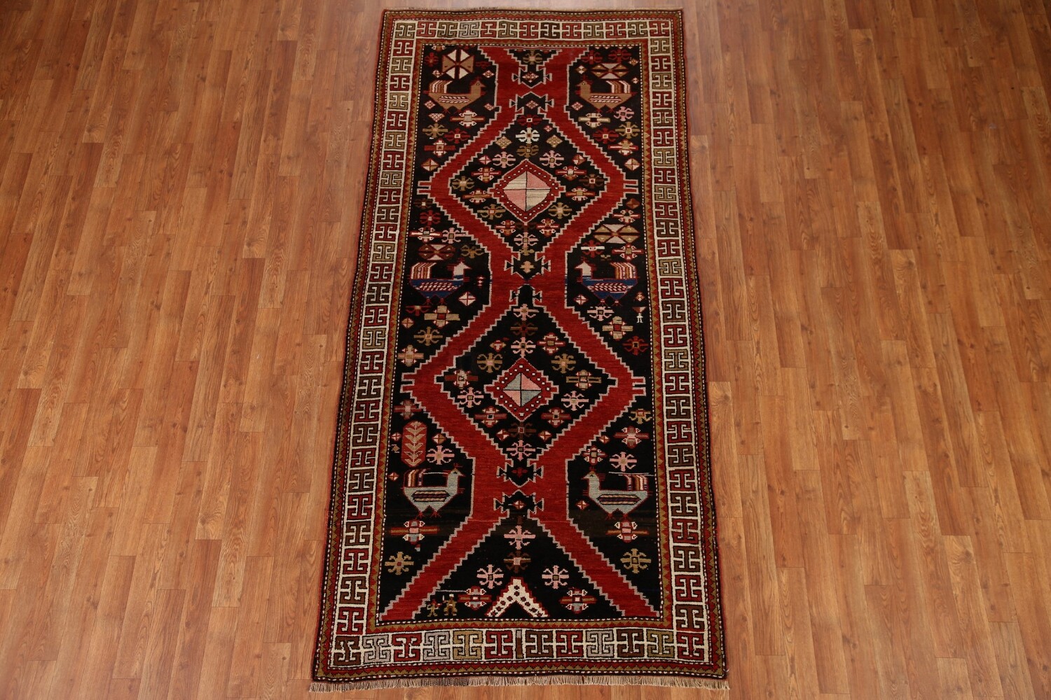 100% Vegetable Dye Antique Shirvan Oriental Area Rug 4x8