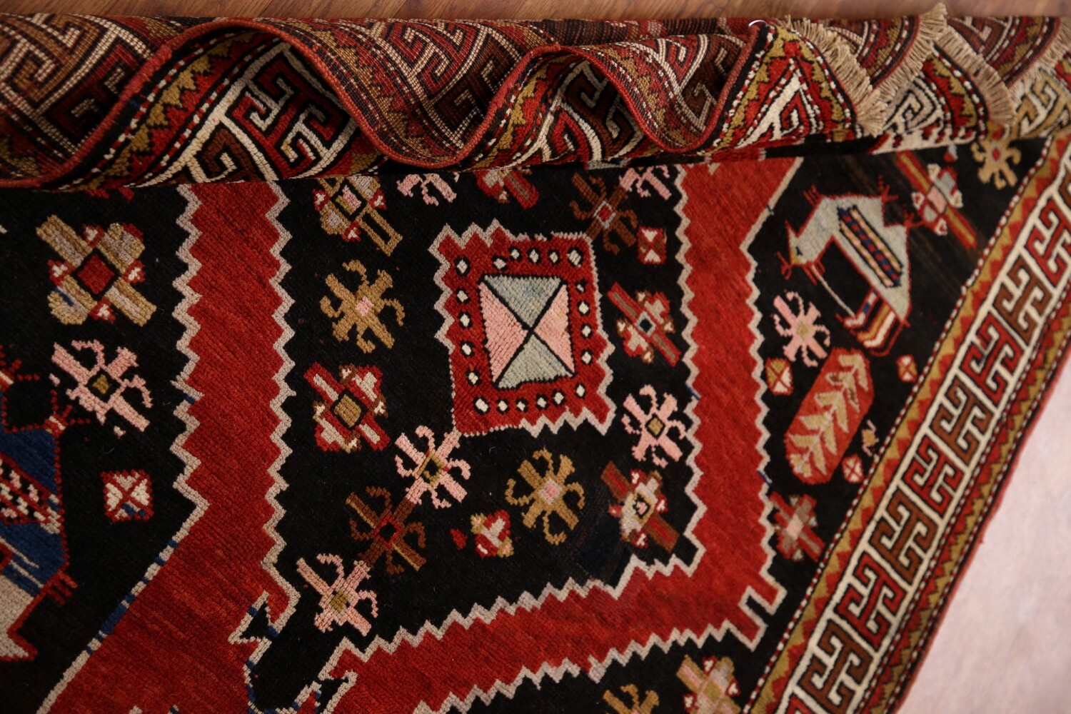 100% Vegetable Dye Antique Shirvan Oriental Area Rug 4x8