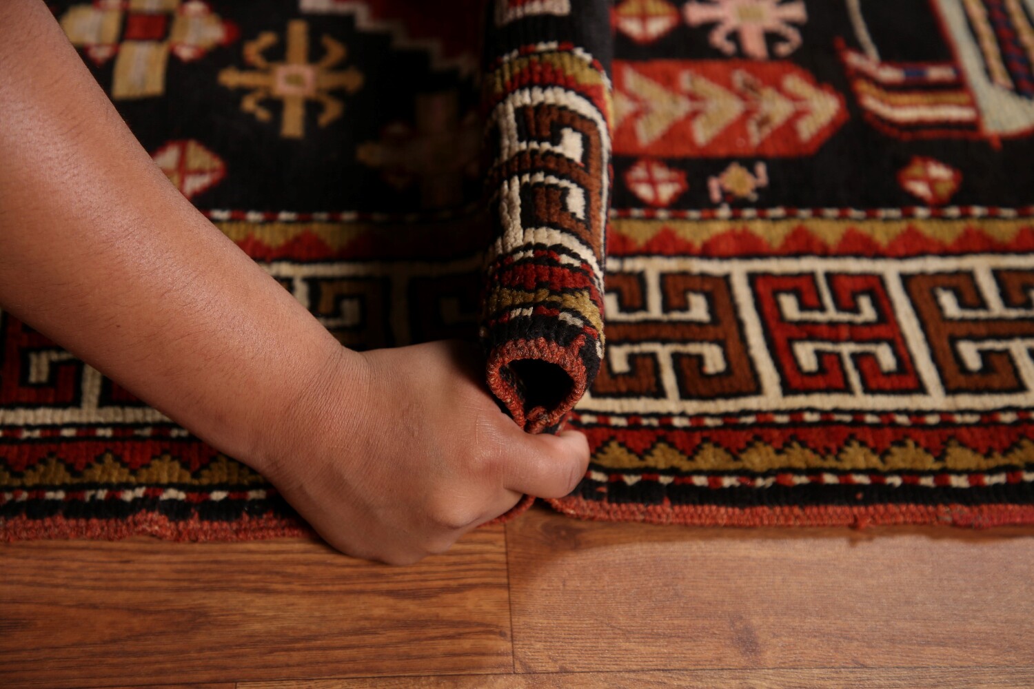 100% Vegetable Dye Antique Shirvan Oriental Area Rug 4x8