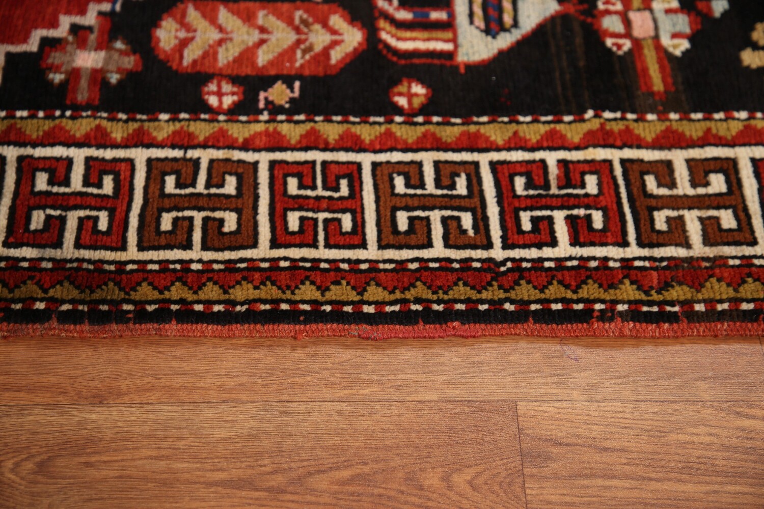 100% Vegetable Dye Antique Shirvan Oriental Area Rug 4x8