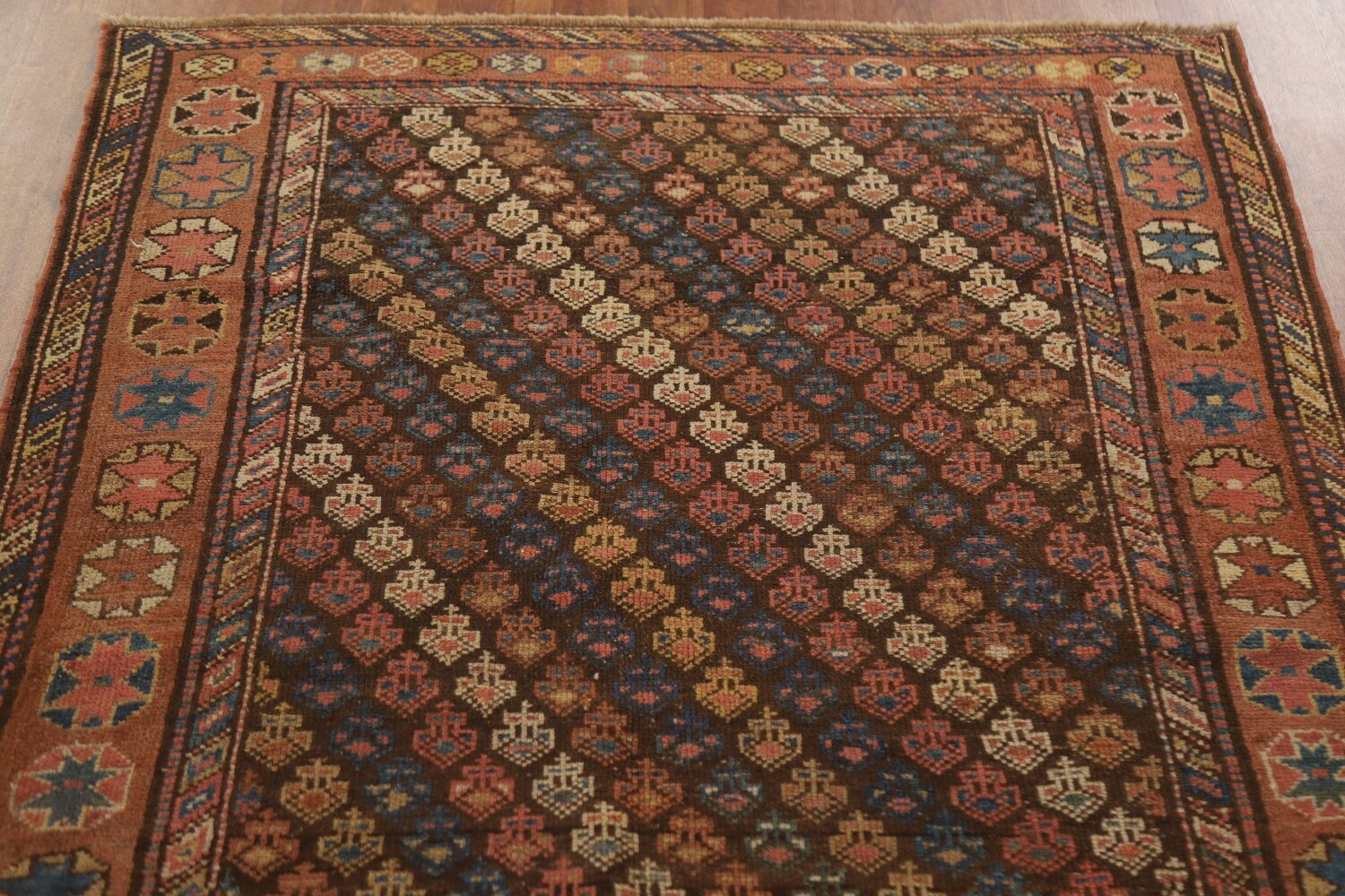 Pre-1900 Antique Vegetable Dye Kazak Oriental Area Rug 4x8