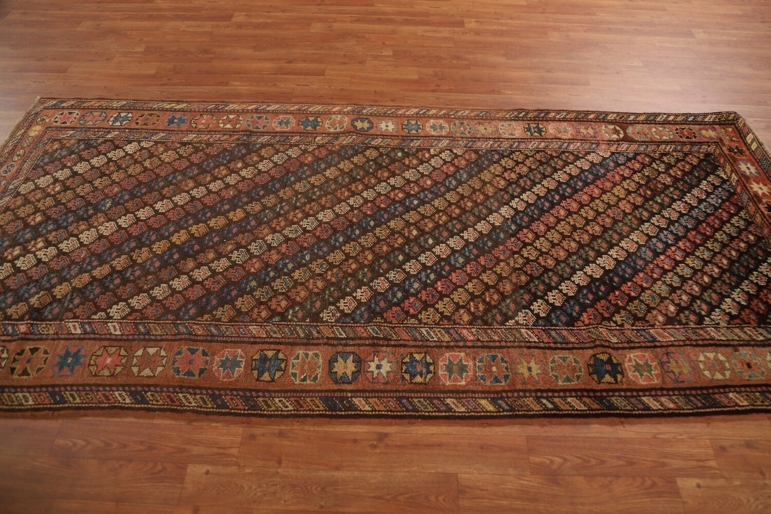 Pre-1900 Antique Vegetable Dye Kazak Oriental Area Rug 4x8