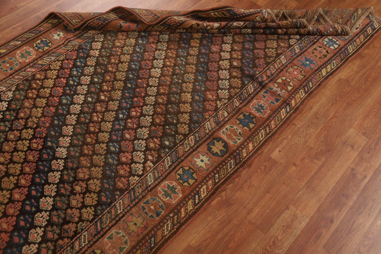 Pre-1900 Antique Vegetable Dye Kazak Oriental Area Rug 4x8