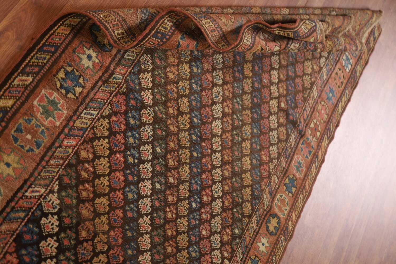 Pre-1900 Antique Vegetable Dye Kazak Oriental Area Rug 4x8