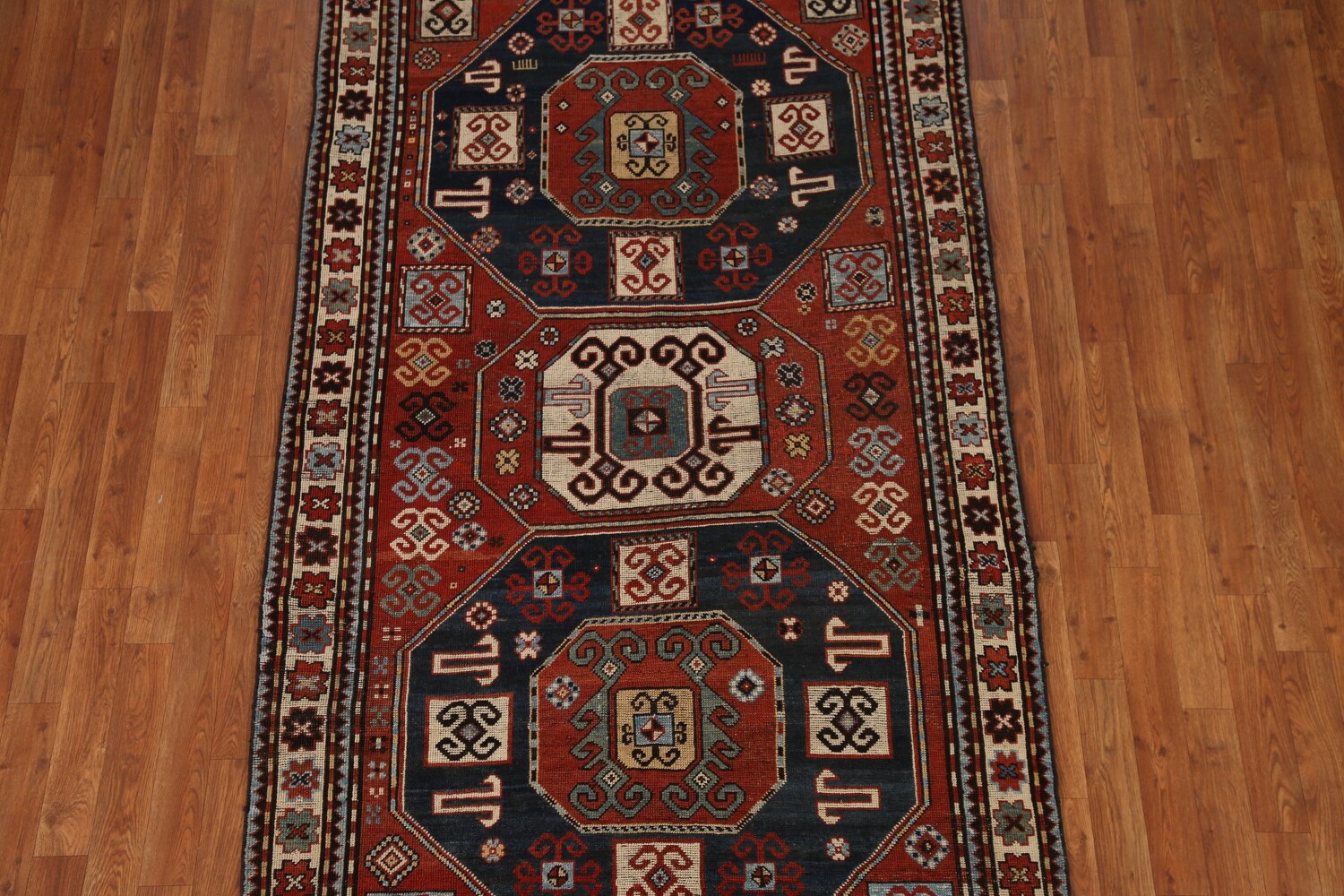 Pre-1900 Antique Vegetable Dye Kazak Oriental Area Rug 4x8