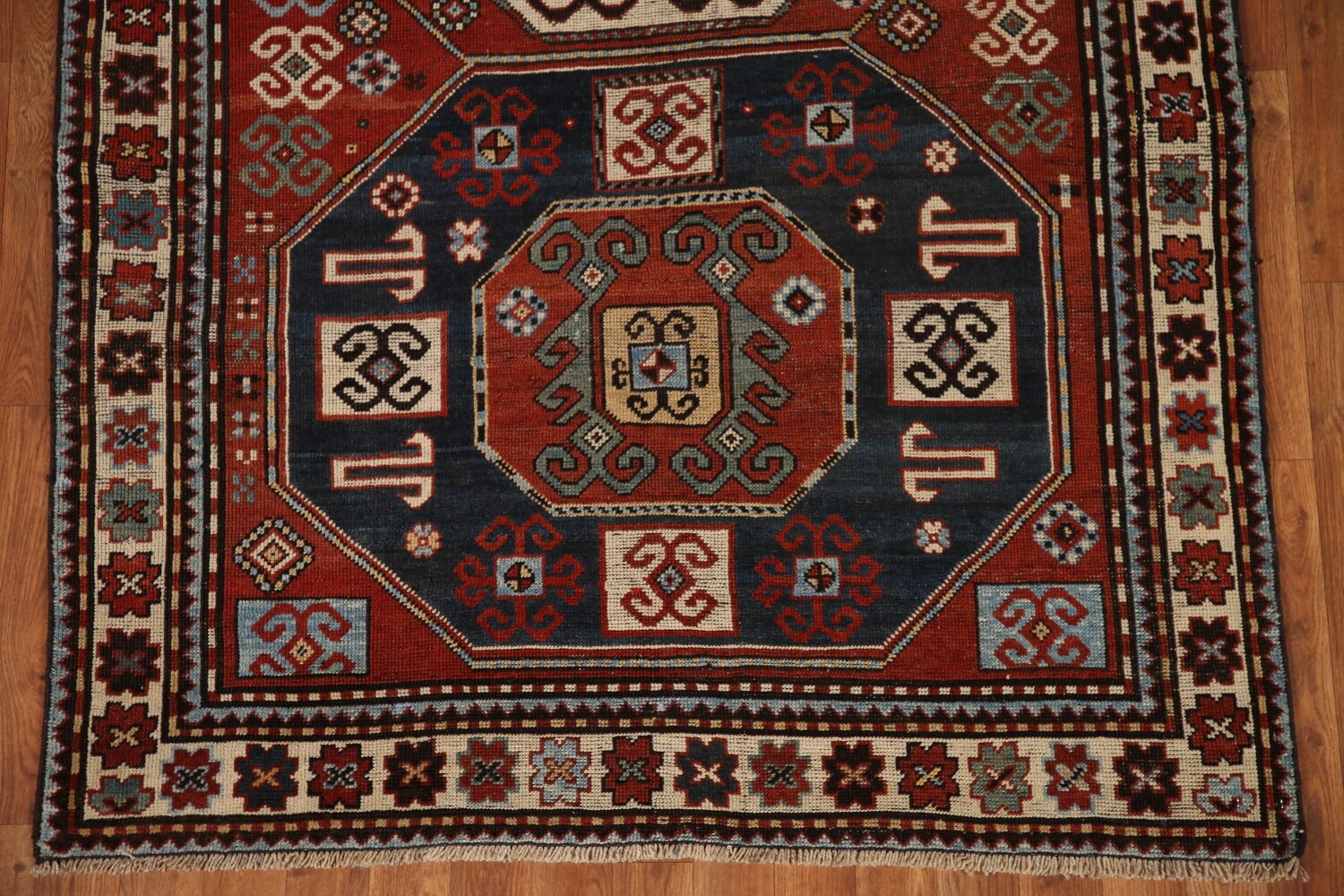 Pre-1900 Antique Vegetable Dye Kazak Oriental Area Rug 4x8
