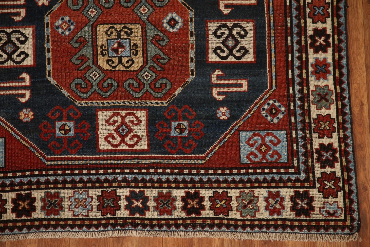 Pre-1900 Antique Vegetable Dye Kazak Oriental Area Rug 4x8