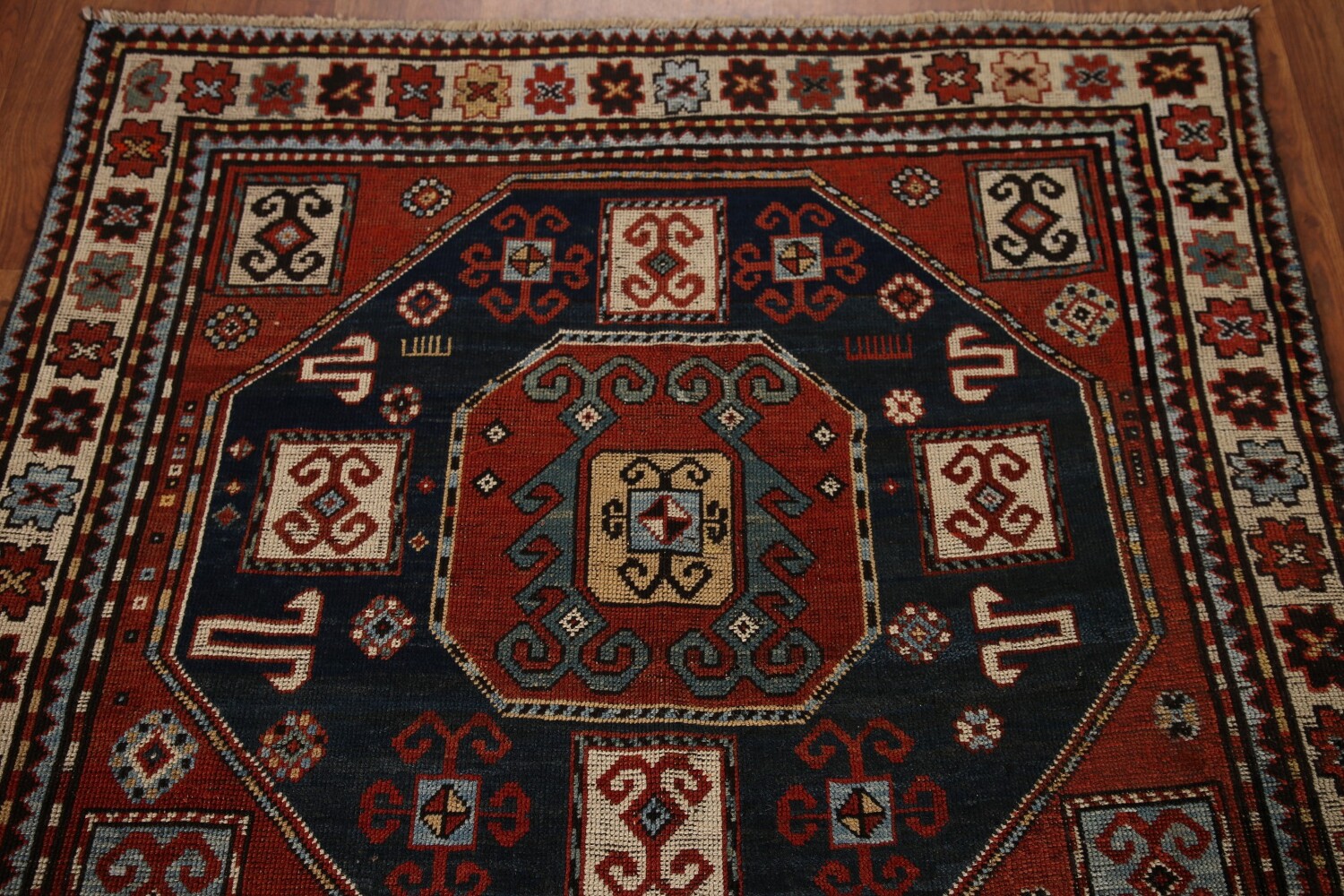 Pre-1900 Antique Vegetable Dye Kazak Oriental Area Rug 4x8