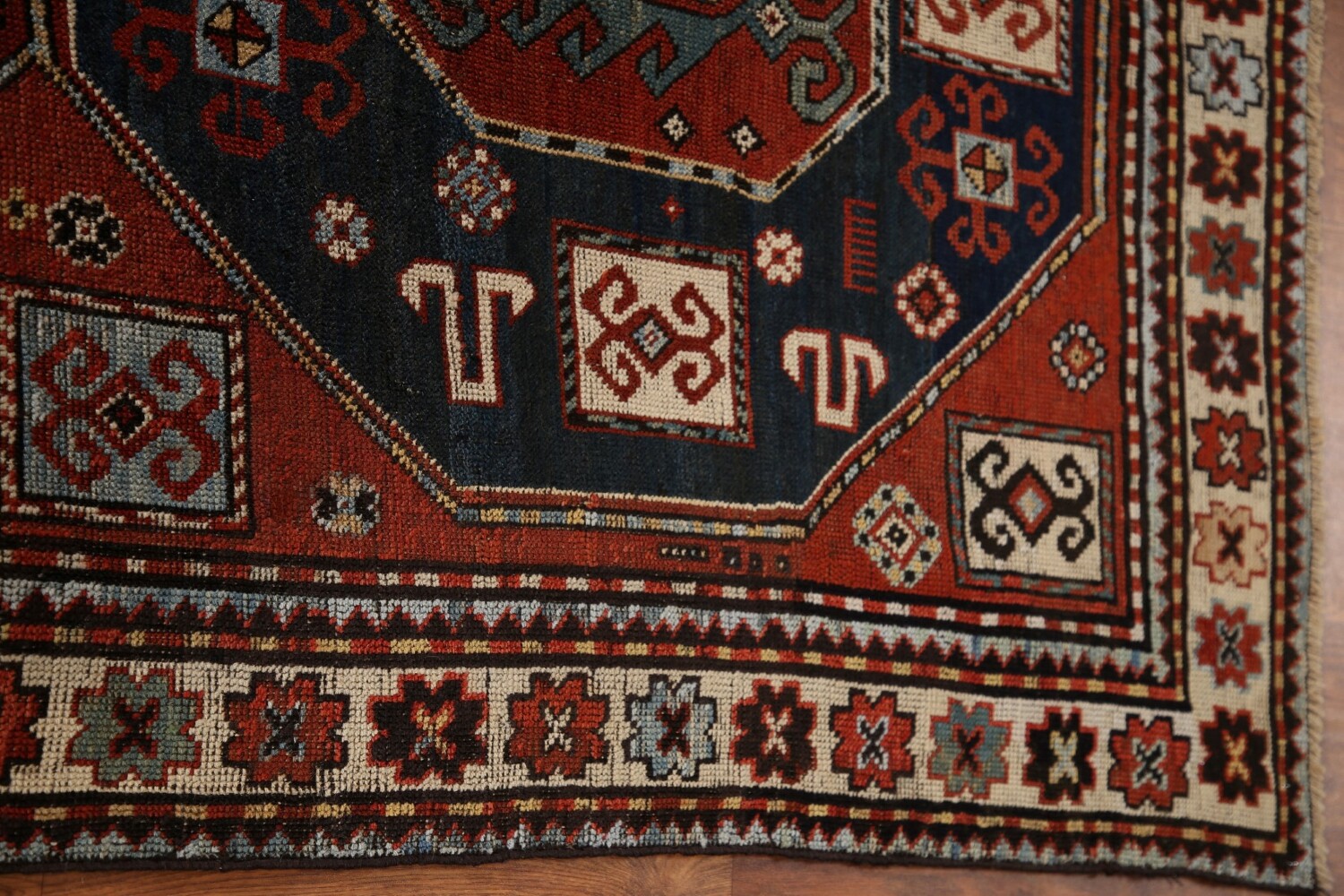 Pre-1900 Antique Vegetable Dye Kazak Oriental Area Rug 4x8