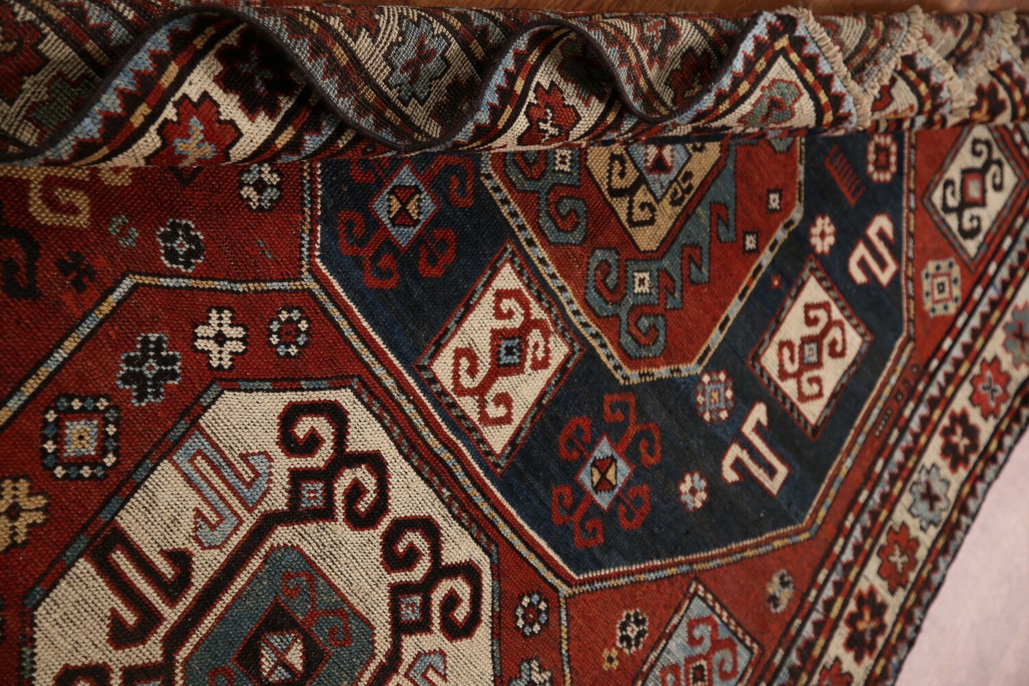 Pre-1900 Antique Vegetable Dye Kazak Oriental Area Rug 4x8