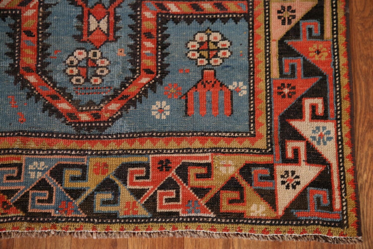 Pre-1900 Antique Vegetable Dye Kazak Oriental Area Rug 3x5