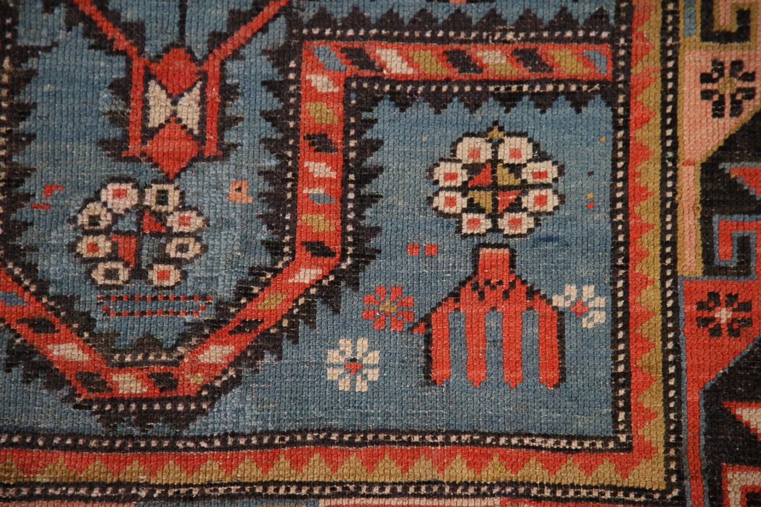 Pre-1900 Antique Vegetable Dye Kazak Oriental Area Rug 3x5