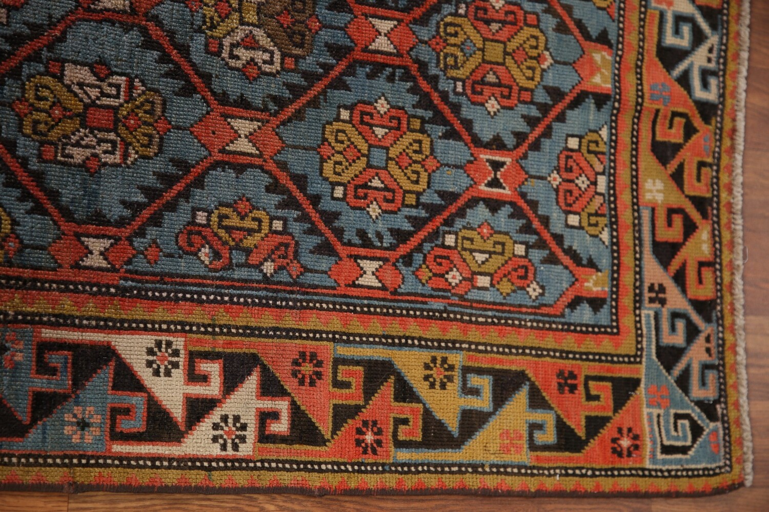 Pre-1900 Antique Vegetable Dye Kazak Oriental Area Rug 3x5