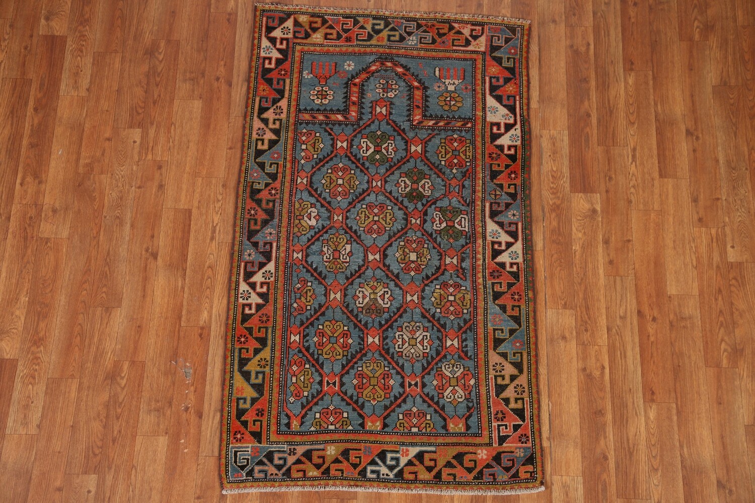 Pre-1900 Antique Vegetable Dye Kazak Oriental Area Rug 3x5