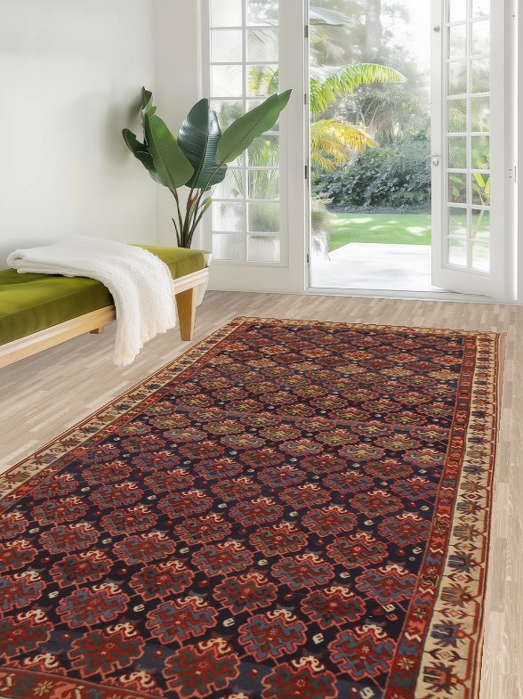 Pre-1900 Antique Vegetable Dye Kazak Oriental Area Rug 5x11