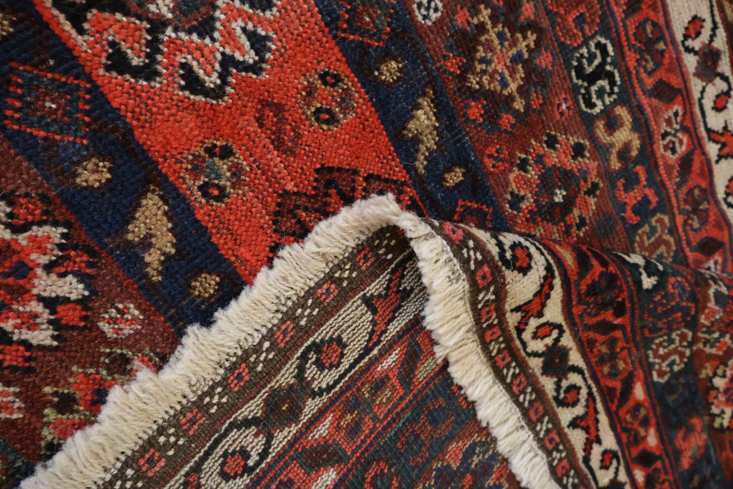 Pre-1900 Antique Vegetable Dye Ghashghaie Persian Area Rug 10x13